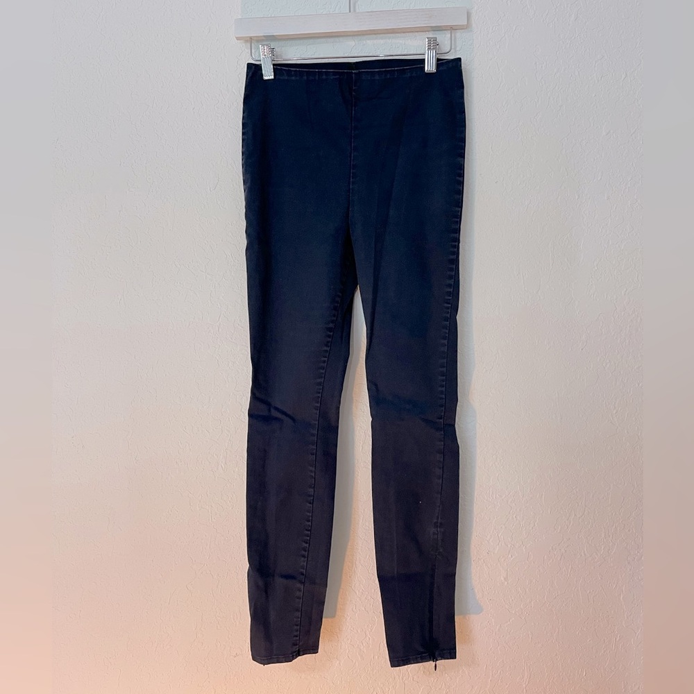 H&M navy blue | business causal cotton pants | legging fit | ankle length